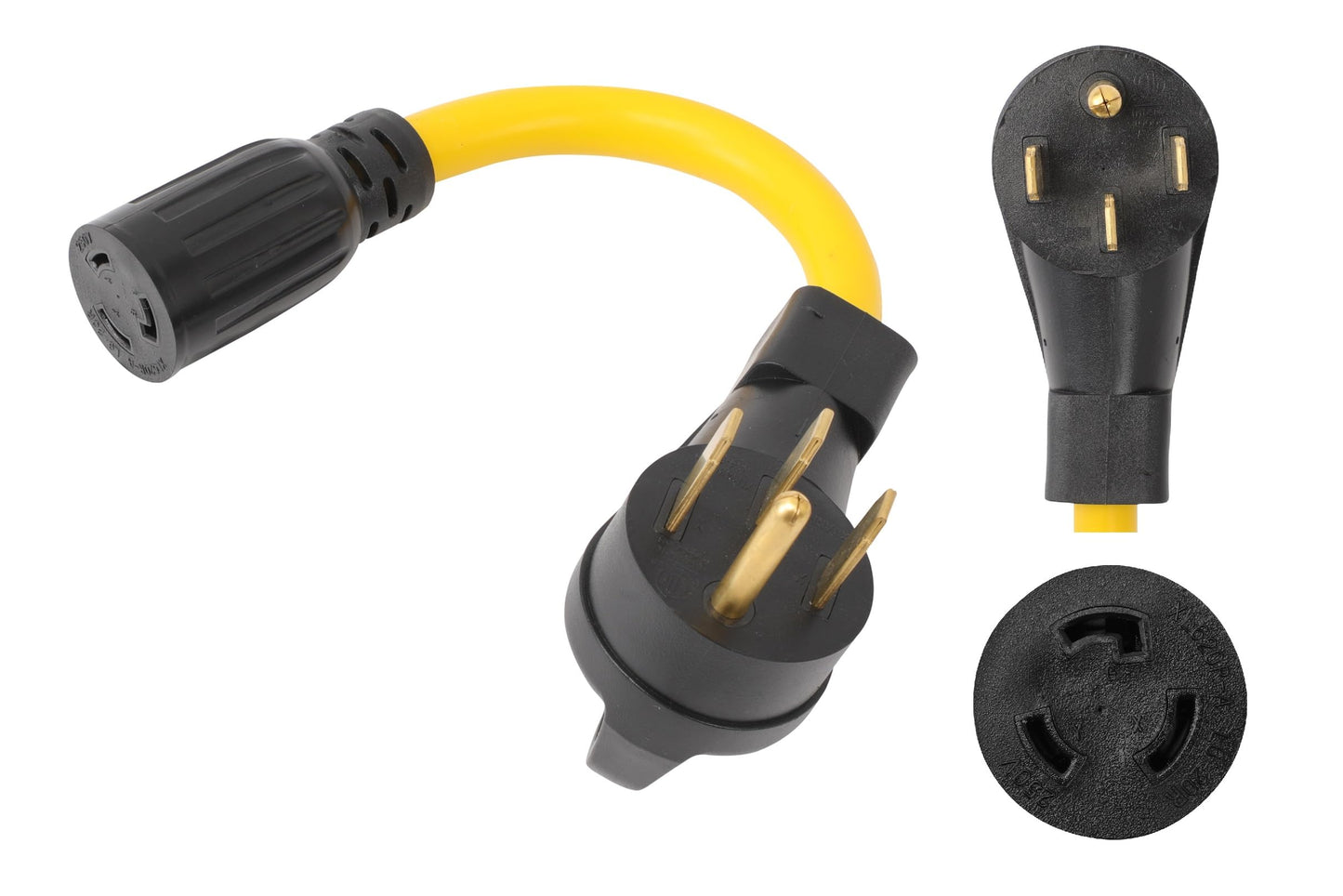 ONETAK NEMA 14-50P to L6-20R 240V 20 Amp 4 Prong Male Plug to Twist Lock 3 Prong Female Outlet Receptacle Generator Welder Dryer EV Charger Power Cord Adapter