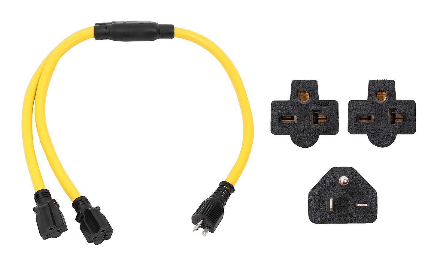 ONETAK NEMA 6-20P to 2 Outlet 6-20R Y Splitter STW 3 Feet 240V 20 Amp 3 Prong Male Plug Female Receptacle Welder Welding Dryer Power Cord Adapter Adaptor Connector