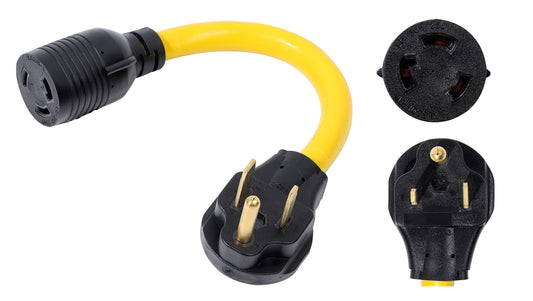 ONETAK NEMA 6-50P to L6-30R ETL Listed 240V 30 Amp 3 Prong Male Plug to Twist Lock 3 Prong Female Outlet Receptacle Generator Welder Dryer Power Cord Adapter