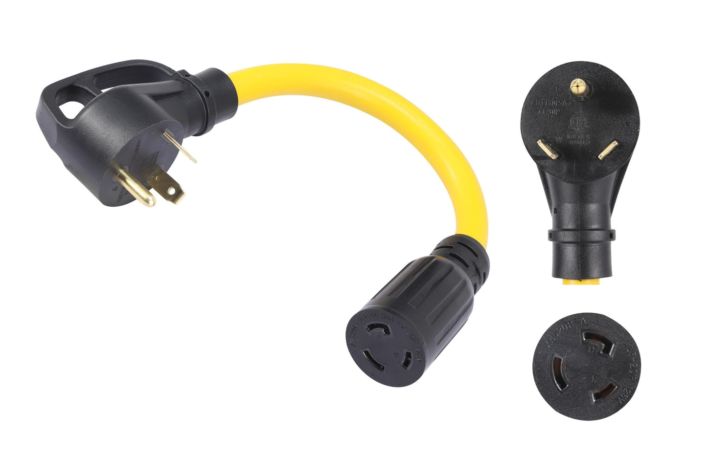 ONETAK NEMA TT-30P to L5-20R Power Cord Adapter 120V 20 Amp 3 Prong Male Plug to 3 Prong Twist Lock Female Receptacle for RV Camper Travel Trailer