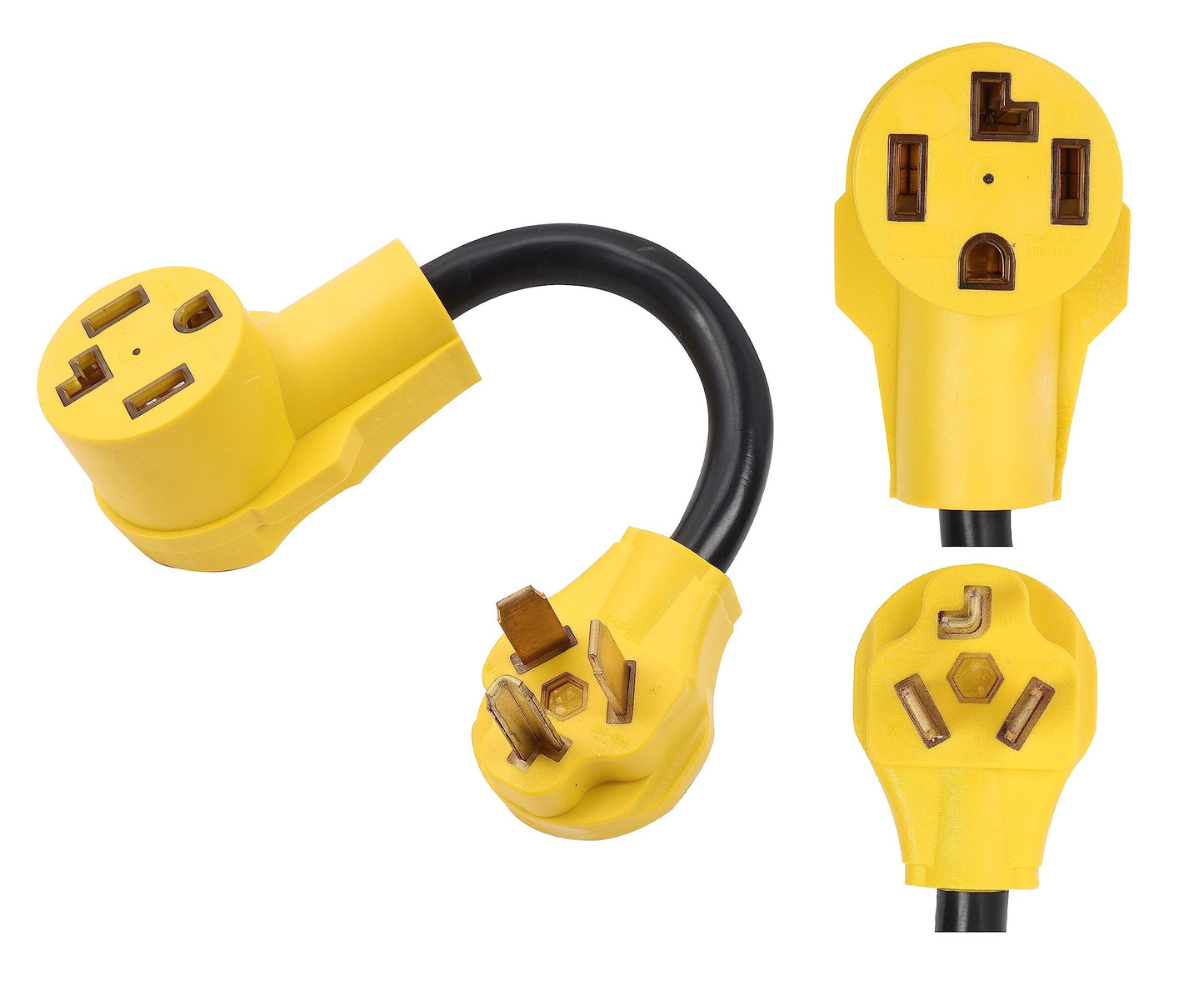 ONETAK NEMA 10-30P to 14-30R 240V 30 Amp 3 Prong Dryer Male Plug to 4 Prong Generator Female Outlet Receptacle EV Charger Compatible with Tesla Gen 2 Power Cord Adapter
