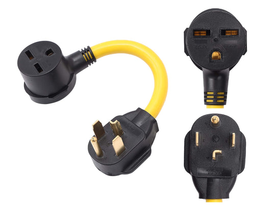 ONETAK NEMA 14-30P to 6-30R ETL Listed 240V 30 Amp 4 Prong Male Plug to 3 Prong Female Receptacle Generator Dryer Welder Power Cord Adapter