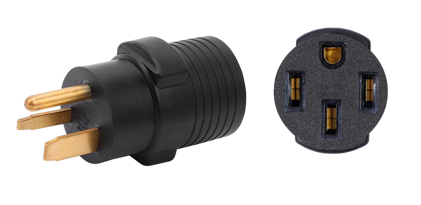 ONETAK NEMA 6-50P to 14-50R 240V Compact 50 Amp 3 Prong Male Plug to 50 Amp 4 Prong Female Receptacle Generator Welder Dryer Power Cord Adapter Connector