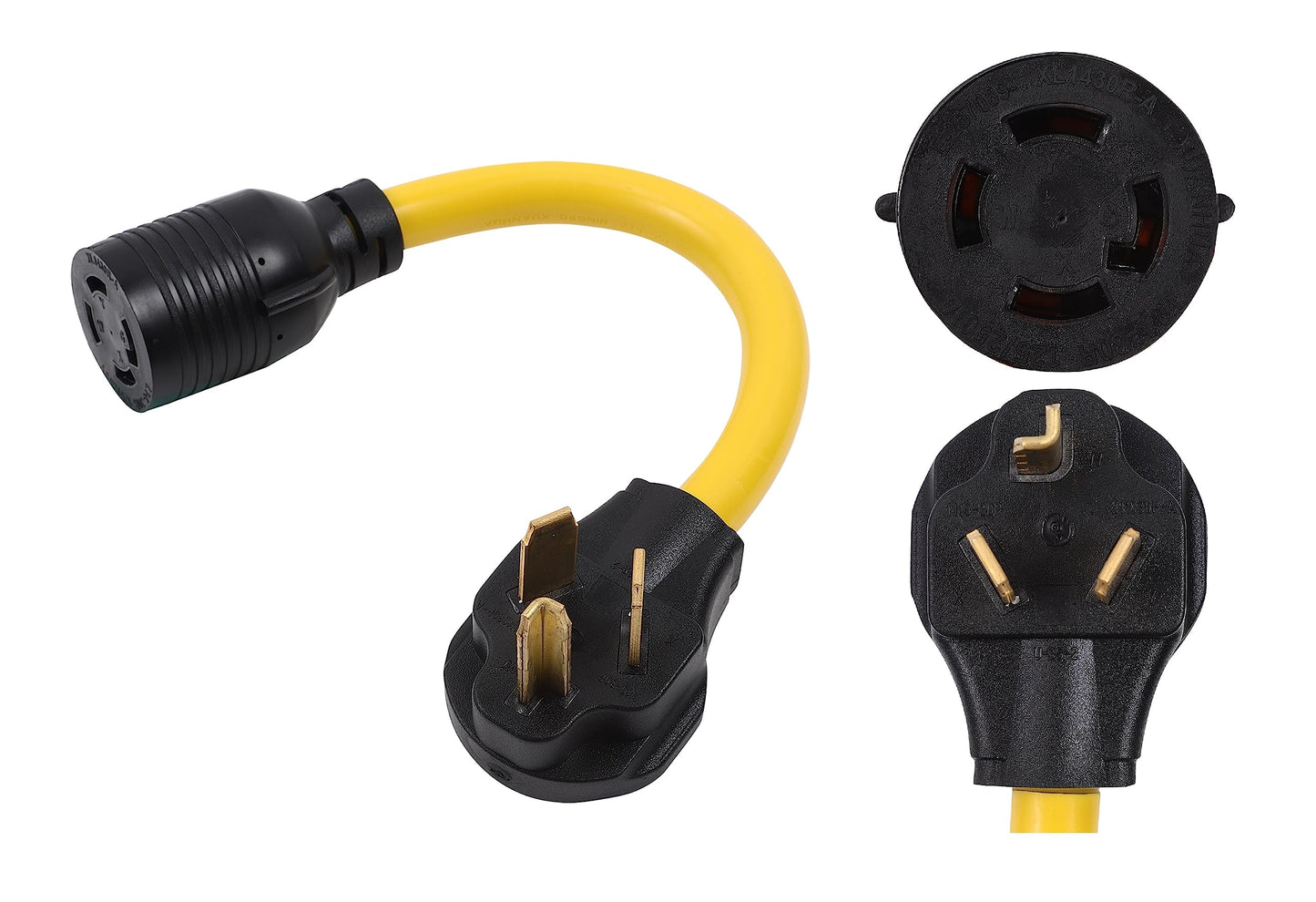 ONETAK NEMA 10-30P to L14-30R 120V/240V 30 Amp to 3 Prong Male Plug 4 Prong Twist Lock Female Outlet Recepacle Welder Welding RV Dryer Power Cord Adapter