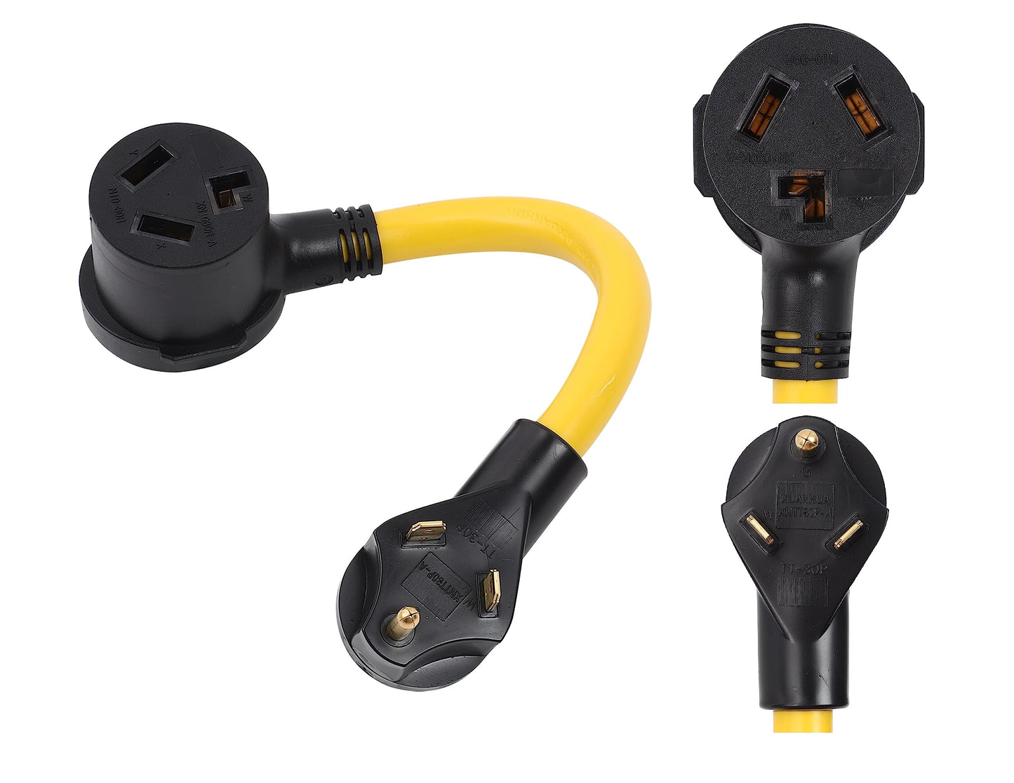 ONETAK NEMA TT-30P to 10-30R 120V 30 Amp 3 Prong Male Plug to 3 Prong Female Receptacle Dryer Welder Power Cord Adapter