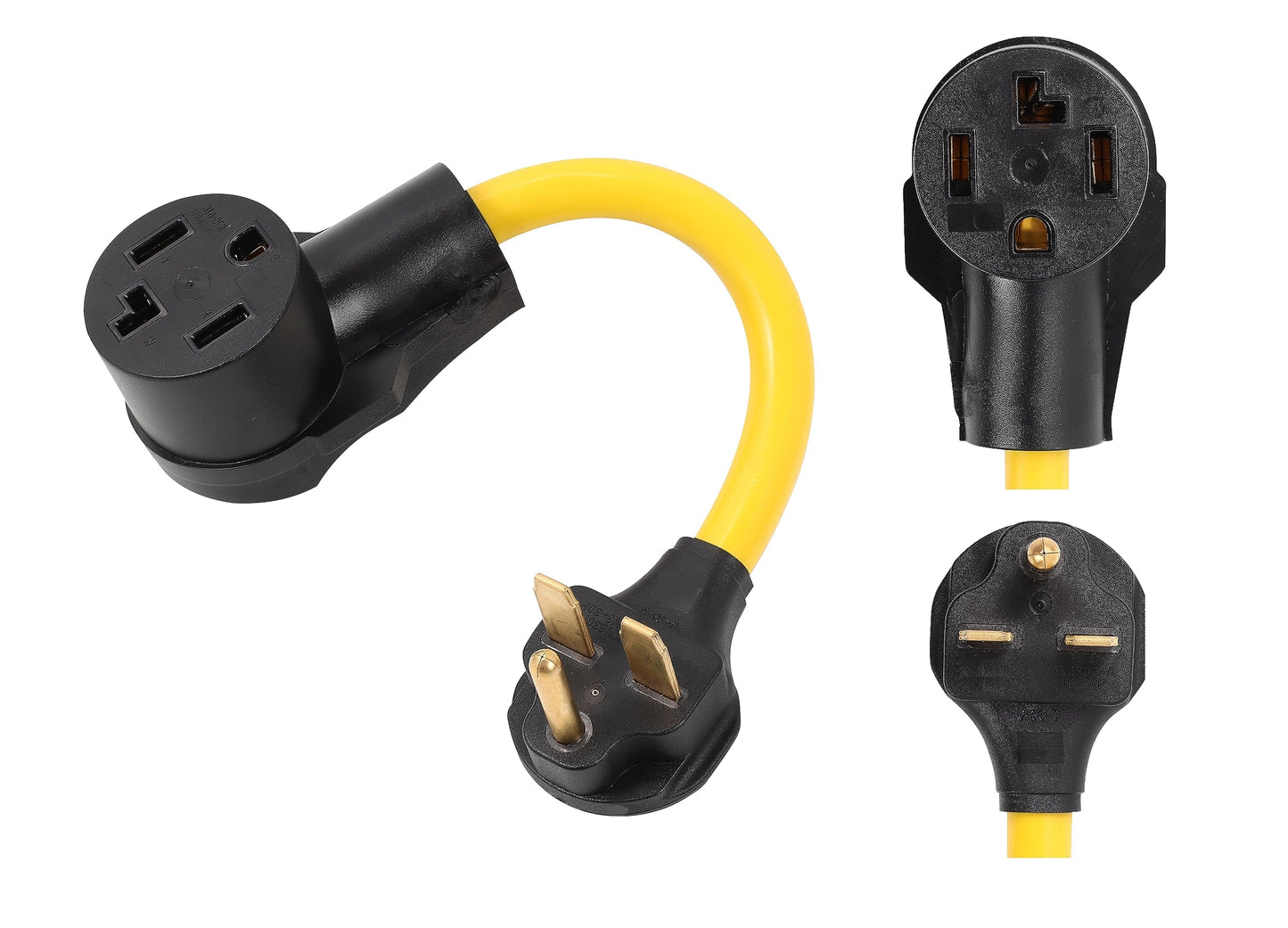 ONETAK NEMA 6-30P to 14-30R 240V 30 Amp 3 Prong Male Plug to 4 Prong Female Receptacle Generator Welder Dryer EV Charger Power Cord Adapter Connector