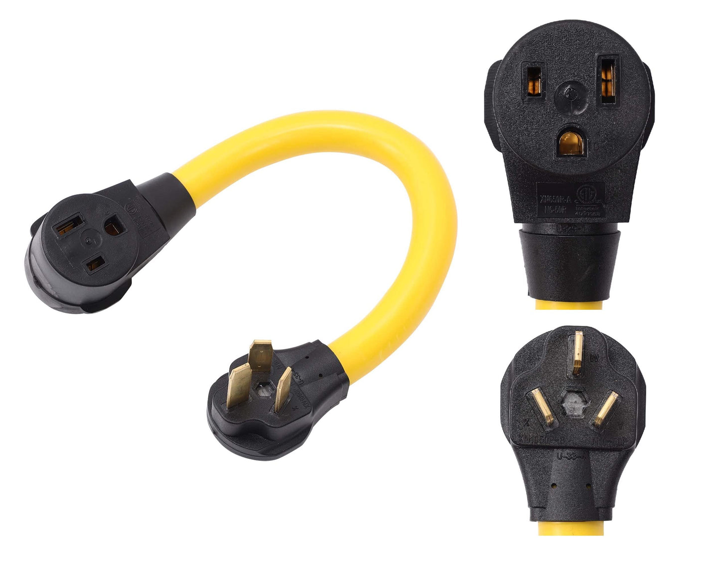 ONETAK NEMA 10-50P to 6-50R 240V 50 Amp 1.5FT STW 6AWG 3 Prong Male Plug to 3 Prong Female Receptacle Welder Welding EV Charger Power Cord Adapter