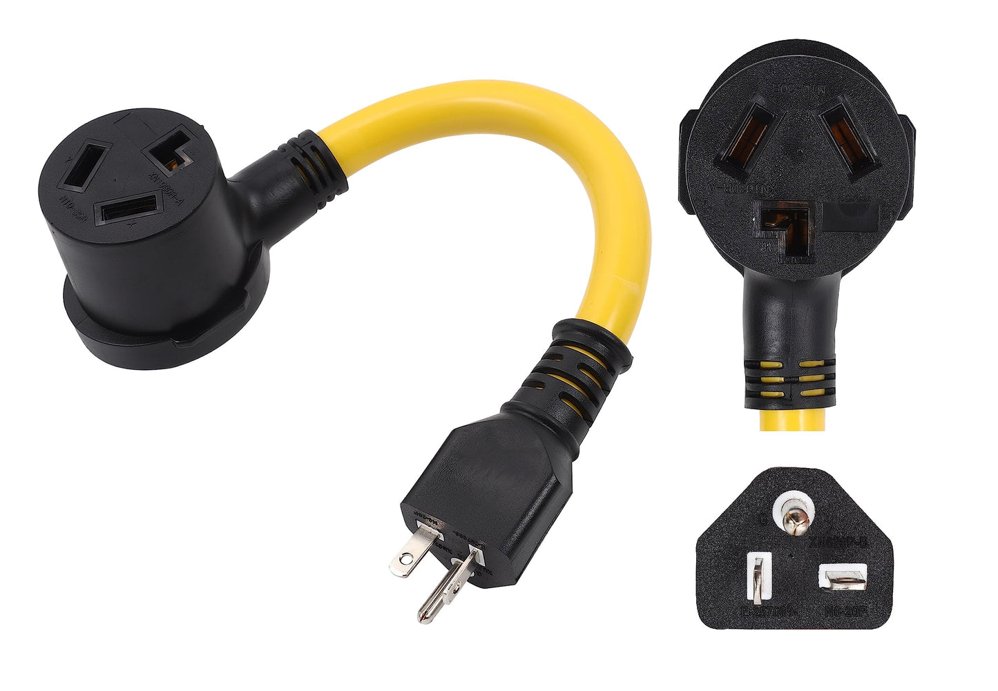 ONETAK NEMA 6-20P to 10-30R 240V 20 Amp 3 Prong Male Plug to 3 Prong Female Receptacle Dryer Welder Power Cord Adapter