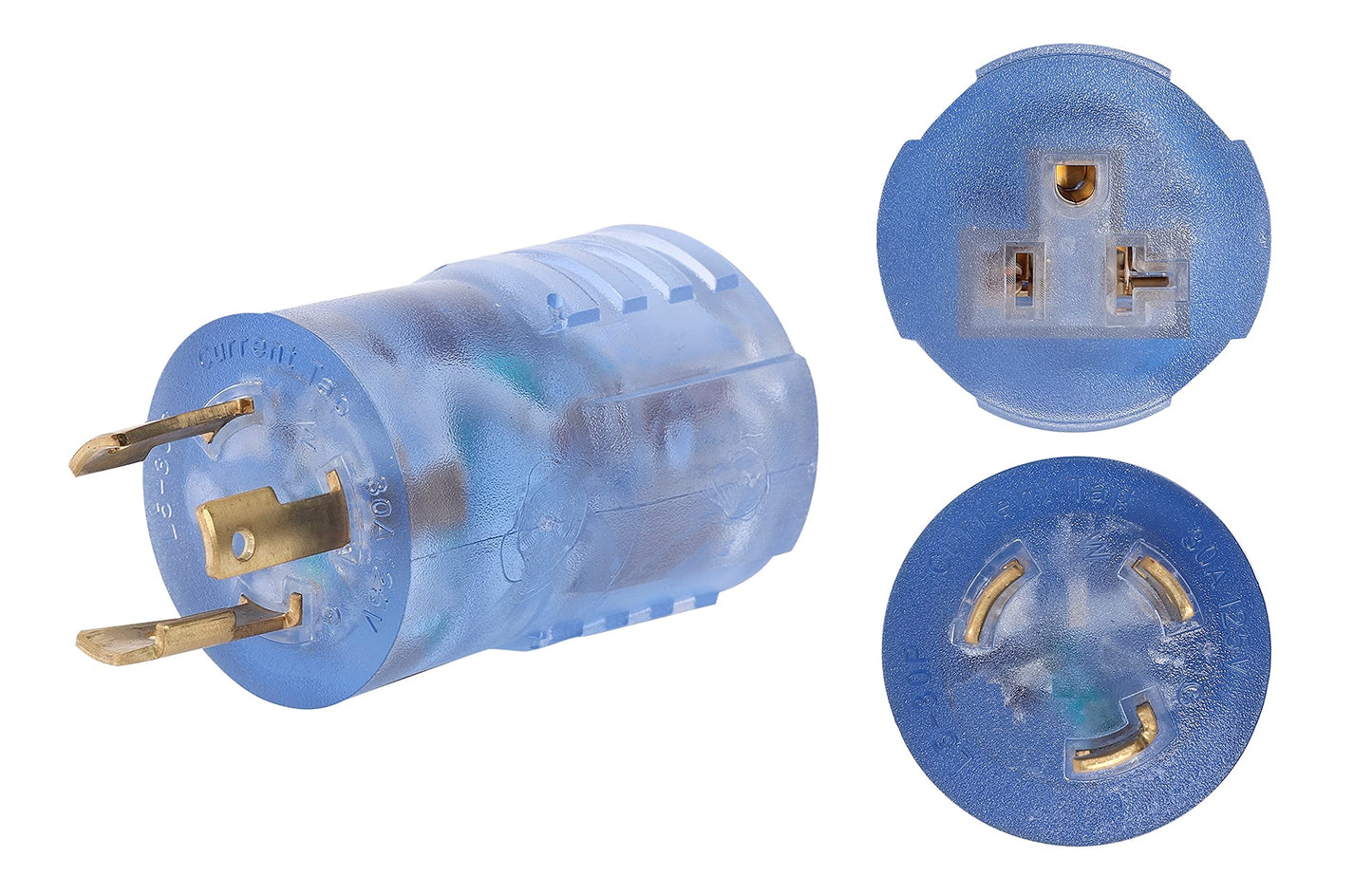 ONETAK NEMA L5-30P to 5-15R 5-20R Compact 120V 30 Amp Twist Lock 3 Prong Male Plug to 120V 20 Amp 3 Prong Female Receptacle Generator Welder Dryer Power Cord Adapter Connector