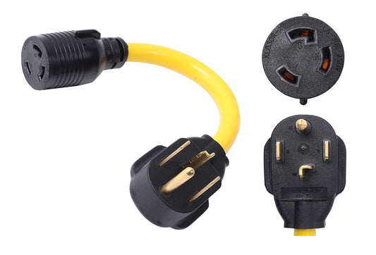 ONETAK NEMA 14-30P to L6-30R ETL Listed 240V 30 Amp 4 Prong Male Plug to Twist Lock 3 Prong Female Outlet Receptacle Welder Generator Dryer EV Charger Power Cord Adapter