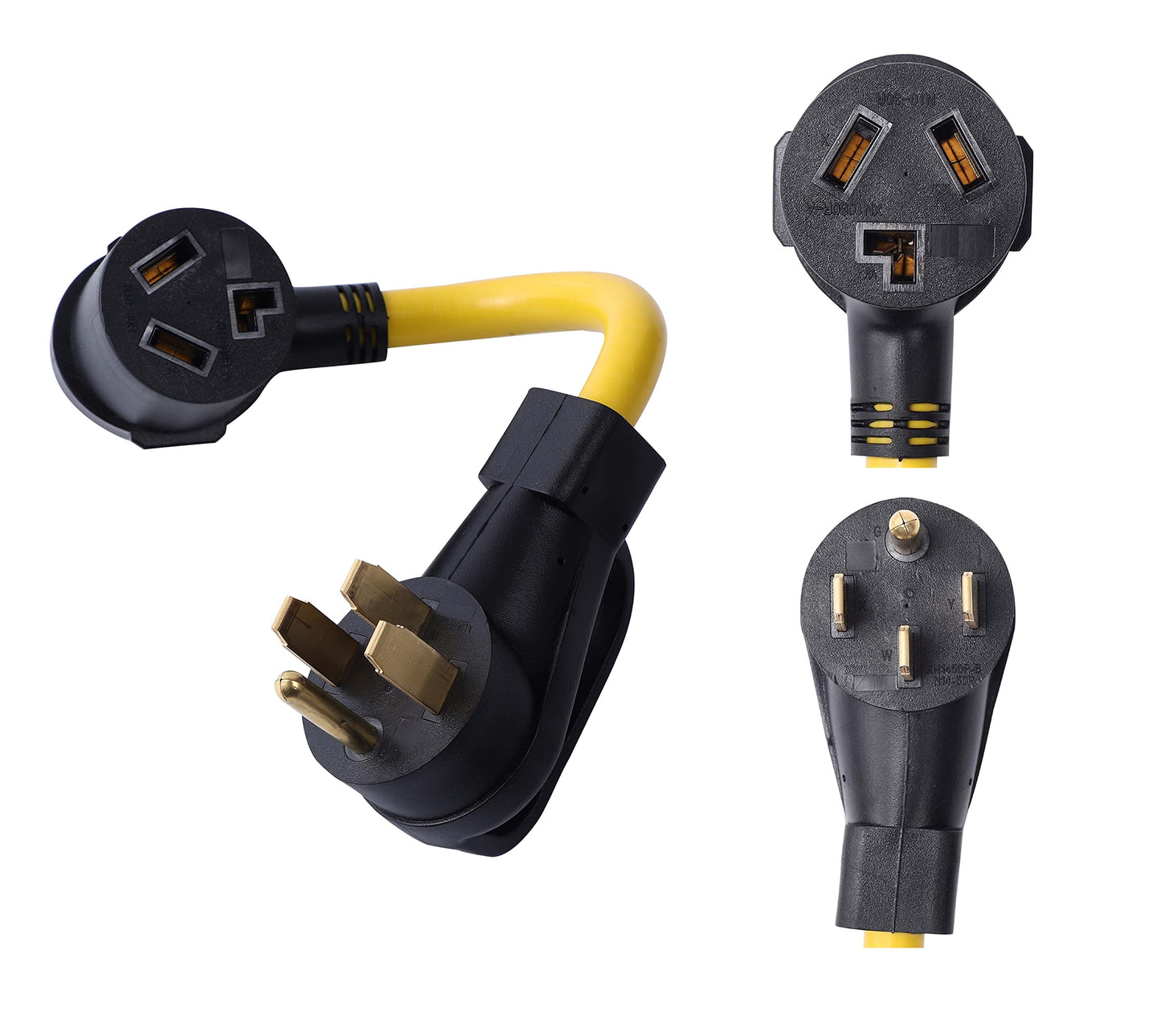 ONETAK NEMA 14-50P to 10-30R 120V/240V 50 Amp 4 Prong Male Plug to 3 Prong Female Outlet Receptacle Generator Dryer Welder Clothes Dryer Power Cord Adapter