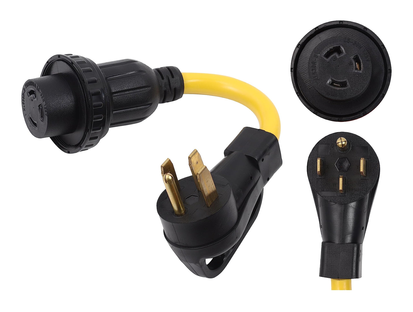 ONETAK NEMA 14-50P to L5-30R Lock 120V 50 Amp 4 Prong Male Plug to 30 Amp 3 Prong Female Outlet Receptacle Generator Welder Dryer EV Charger Power Cord Adapter