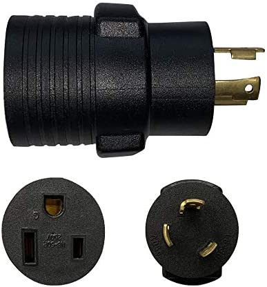 ONETAK NEMA L6-30P to 6-50R Compact 240V 30 Amp Twist Lock 3 Prong Male Plug to 50 Amp 3 Prong Female Receptacle Generator RV Power Cord Adapter Connector