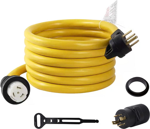 10FT 14-50P to SS2-50R 120V/240V 50 Amp Stow W/L14-30P to 14-50R Power Cord Adapter Combo Kit 4 Prong Male to 4 Prong Twist Lock Receptacle Generator RV Marine Shore Boat Power Extension Cord
