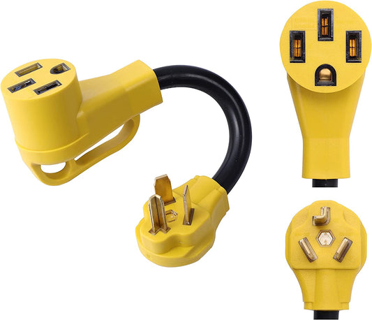 ONETAK NEMA 10-30P to 14-50R 240V 30 Amp 3 Prong Dryer Male Plug to 4 Prong Generator Female Receptacle EV Charger Compatible Tesla Gen 2 Power Cord Adapter