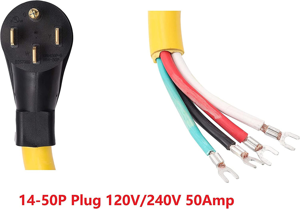 14-50 14-50P 4 Prong 3 Feet 6 AWG 120V/240V 50 Amp Generator RV Dryer Cable Cord