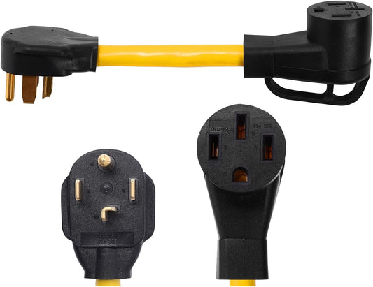 ONETAK NEMA 14-30P to 14-50R 120V/240V 30 Amp 4 Prong Male Plug to 50 Amp 4 Prong Female Receptacle Generator Welder Welding Dryer PHEV EV Charger RV Power Cord Adapter Connector