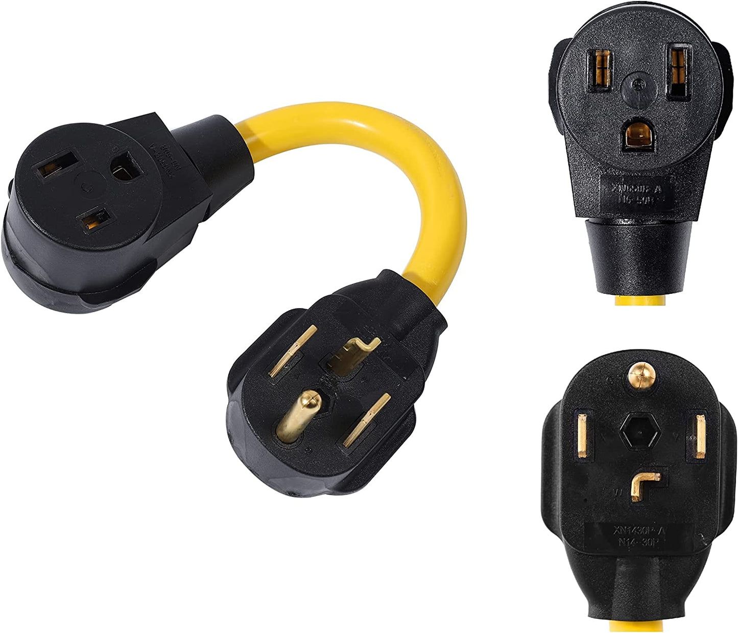 ONETAK NEMA 14-30P to 6-50R 240V 30 Amp 4 Prong Male Plug to 50 Amp 3 Prong Female Receptacle Generator Welder Dryer EV Charger Power Cord Adapter Connector